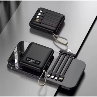 🔥HOT🔥Power Bank 30000mAh รุ่น E35 ABS สายชาร์จในตัว 4 หัว สำหรับiOS-Android USBชาร์จได้ทุกรุ่น