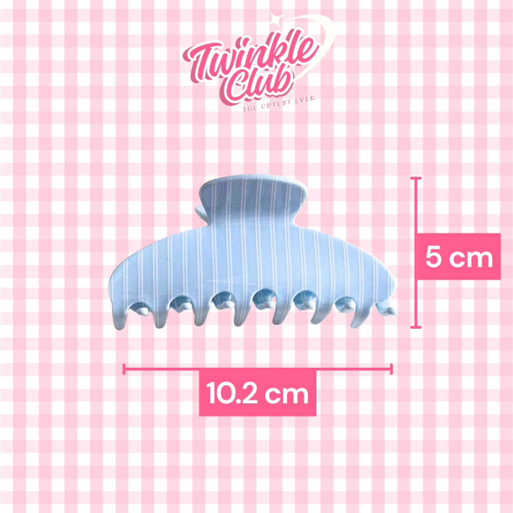 Twinkle Club | Pastel Stripe Hair Clip กิ๊บหนีบผมสีพาสเทล กิ๊บหนีบผมลายทาง สีหวาน ๆ ไม่เจ็บหัว ไม่กินผม - รูปที่ 4