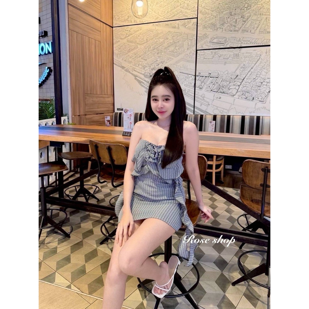 เซท2 ชิ้นผ้าทวิสทั้งชุด รุ่นแมงกะพรุน  เกาะอกเสริมฟองน้ำ มาพร้อมกระโปรงทรง A สวยแพงมาก ราคา ถูกที่สุด ดีลบีเคเค แกลเลอรีภาพที่ 2