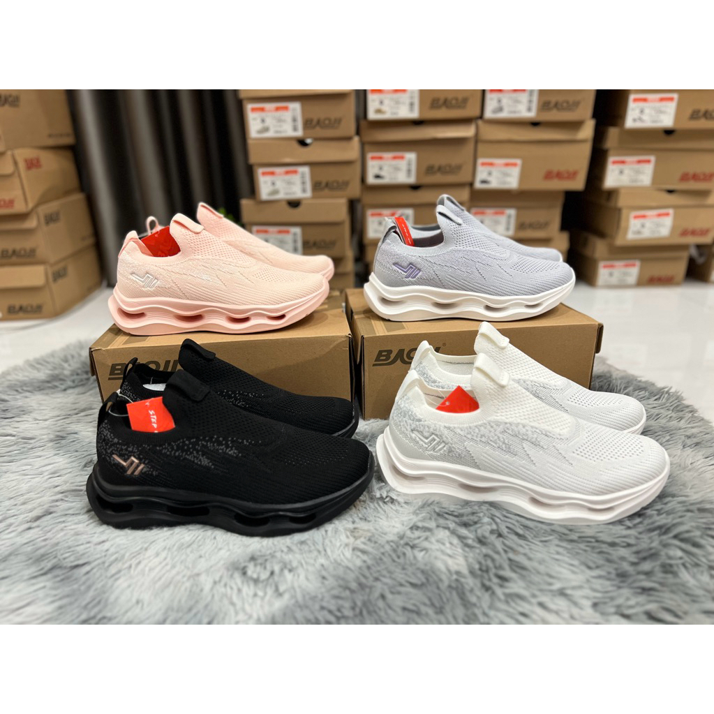 Baoji รองเท้าผ้าใบ บาโอจิ แบบสวม สลิปออน ไม่ผูกเชือก รุ่น BJW1148