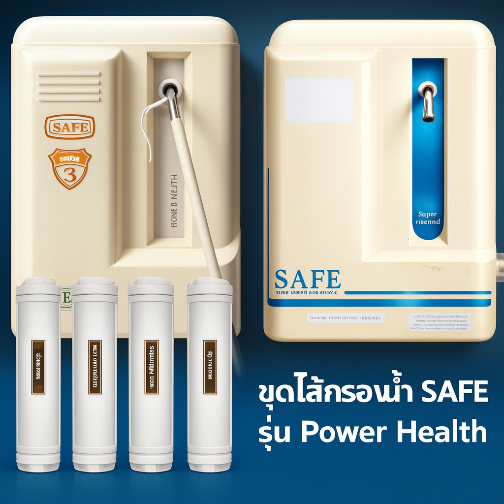 Safe ไส้กรองน้ำดื่ม Power Health ราคาถูก ของแท้ กรองน้ำสะอาดเพื่อสุขภาพ