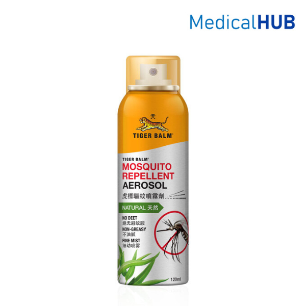 Tiger Balm Mosquito Repellent Aerosol Spray สเปรย์กันยุง ตราเสือ ชนิดแห้งทันที ขนาด 120 ml 18348