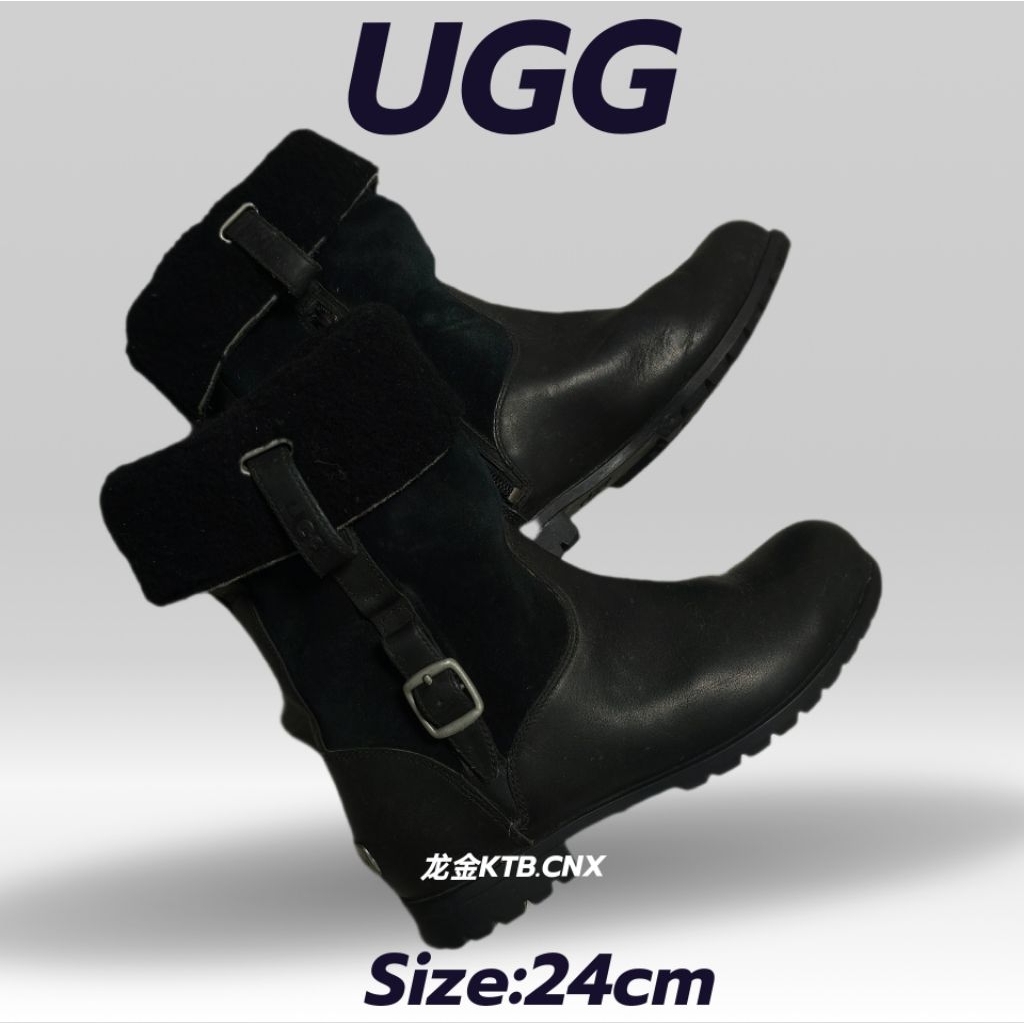 รองเท้าบูทหนังUGGแท้ญี่ปุ่นมือสอง หนังแท้