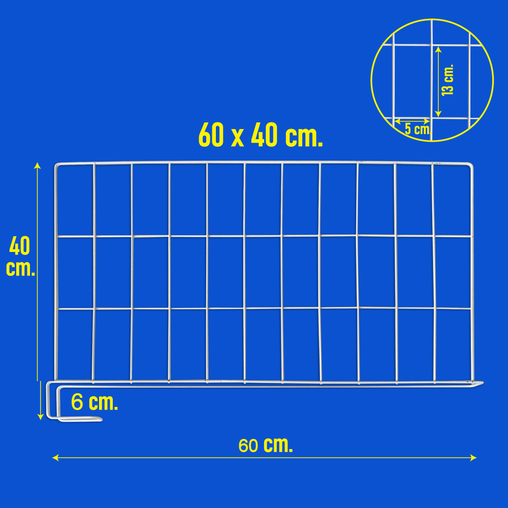 ตระแกรงแบ่งช่อง สำหรับชั้นสต๊อกสินค้า เหล็กเสียบแบ่งช่อง ตะแรงกั้นของ สีขาว ขนาดกว้าง60สูง30/40cm