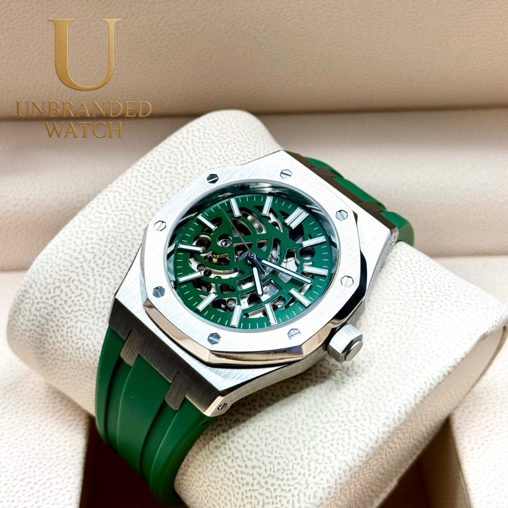 Unbranded watch Green Skeleton  Royal  41mm Seikomod Automatic Movement NH70 japan พร้อมกล่อง