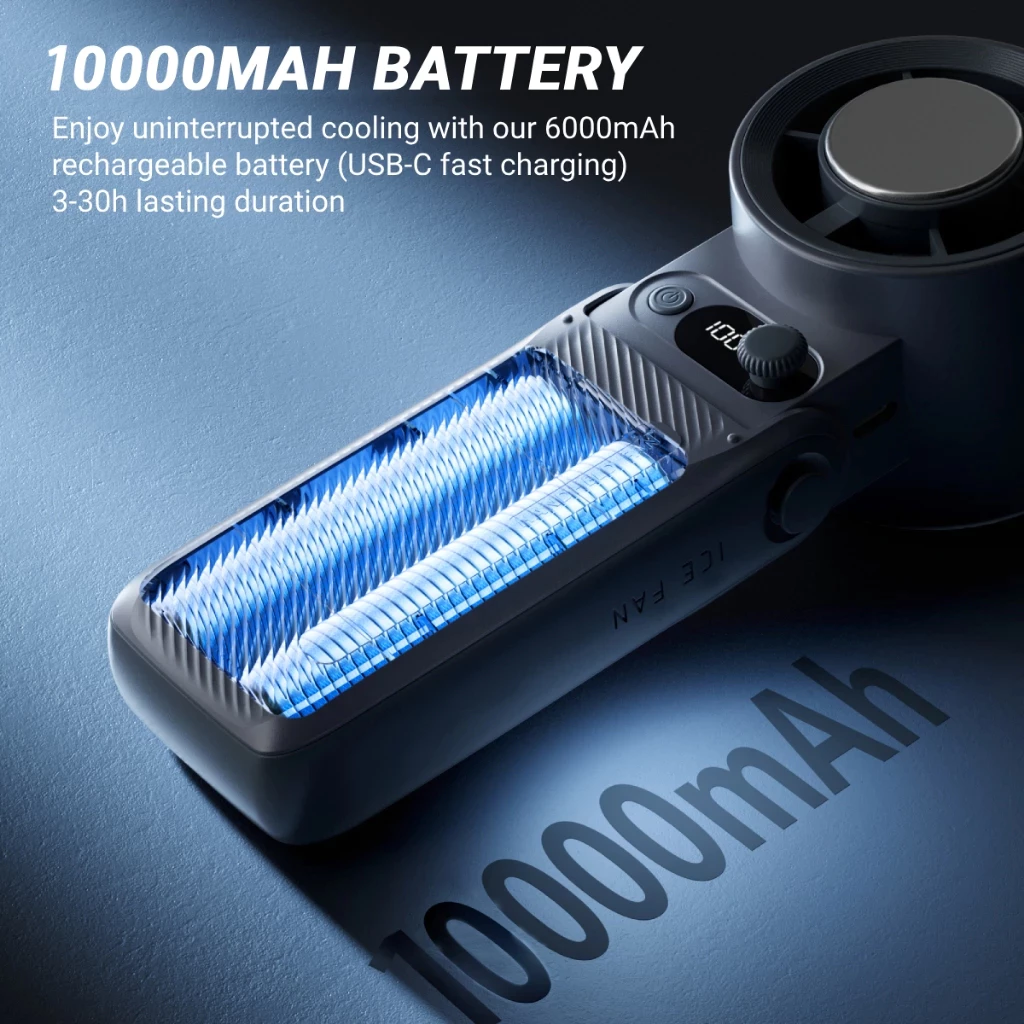 Aimi  พัดลม  พัดลมพกพา 10000mAhhแบตเตอรี่  ทำงาน30ชั่วโมง พร้อม 199 เกียร์  พัดลม USB พัดลมมือถือ thumbnail 7