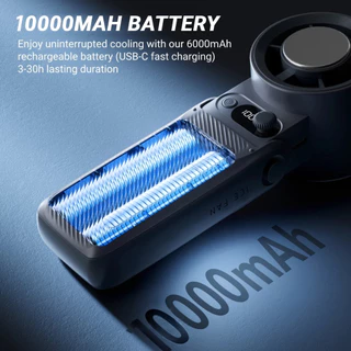 Aimi พัดลม พัดลมพกพา 10000mAhhแบตเตอรี่ ทำงาน30ชั่วโมง พร้อม 199 เกียร์ พัดลม USB พัดลมมือถือ