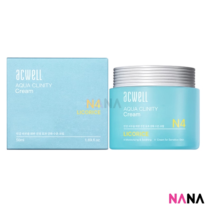 Acwell No4 Aqua Clinity Cream 50ml ครีมบำรุงผิวให้ความชุ่มชื้น ช่วยปลอบประโลมผิวแพ้ง่าย ไม่มีนำ้มัน