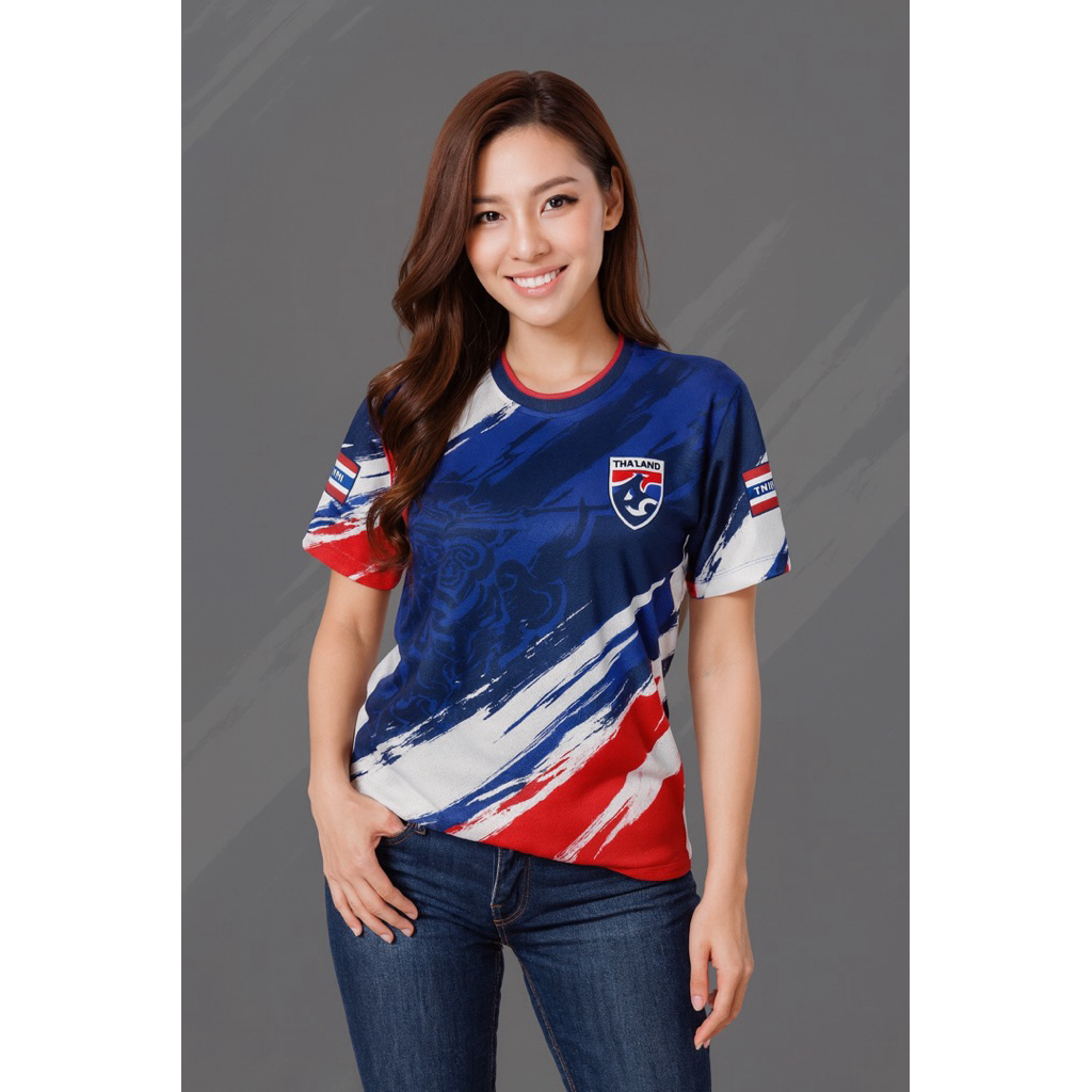 เสื้อกีฬาแขนสั้น 🇹🇭 2 สี ทีมไทย ผ้าไมโครสปอร์ต ใส่ได้ทั้งหญิงและชาย