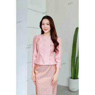 เสื้อผ้าไทยผ้าไหมสี่เส้นอัดผ้ากาว (เฉพาะเสื้อ)