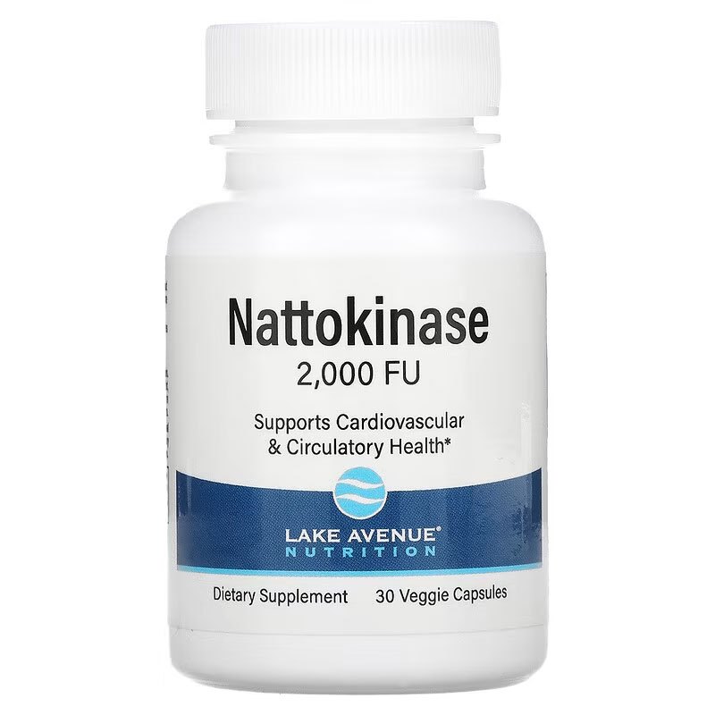 Lake Avenue Nutrition Nattokinase Proteolytic Enzyme 2000 FUs 30 Veggie Capsules