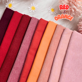 ผ้าคอตตอน สีพื้น โทนแดง - ส้ม (Cotton Red - Orange tone)