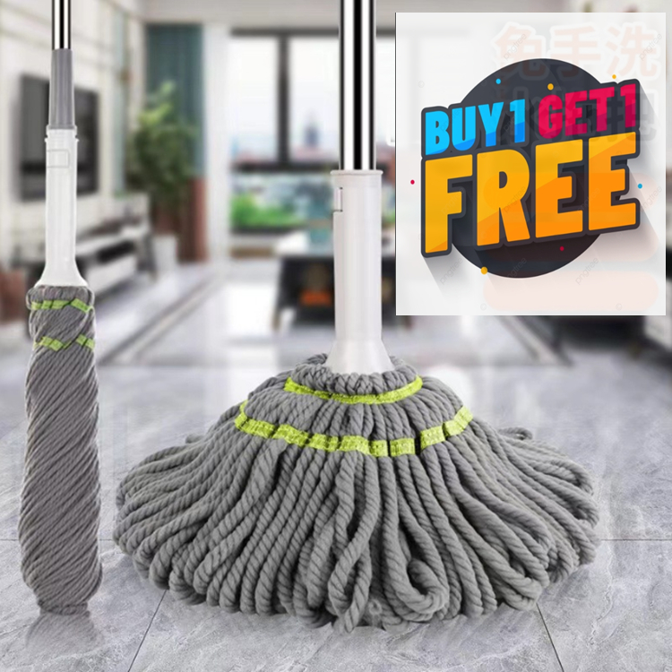 🛵1 Free 1 ไม้ถูพื้นแบบบิด  Magic Mop ผ้าไมโครไฟเบอร์ 150 g  <ล๊อตใหม่สีเทา>