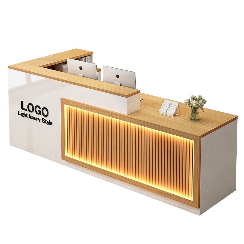 เคาน์เตอร์ counter bar เคาน์เตอร์บริการ เคาน์เตอร์ไม้+LED กว้าง60ซม. สูง100ซม.