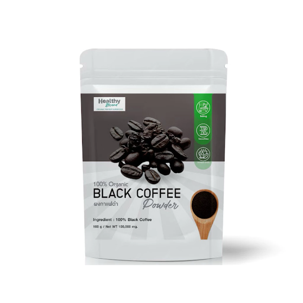 ผงกาแฟดำ (Black Coffee Powder) ปริมาณสุทธิ: 100 กรัม