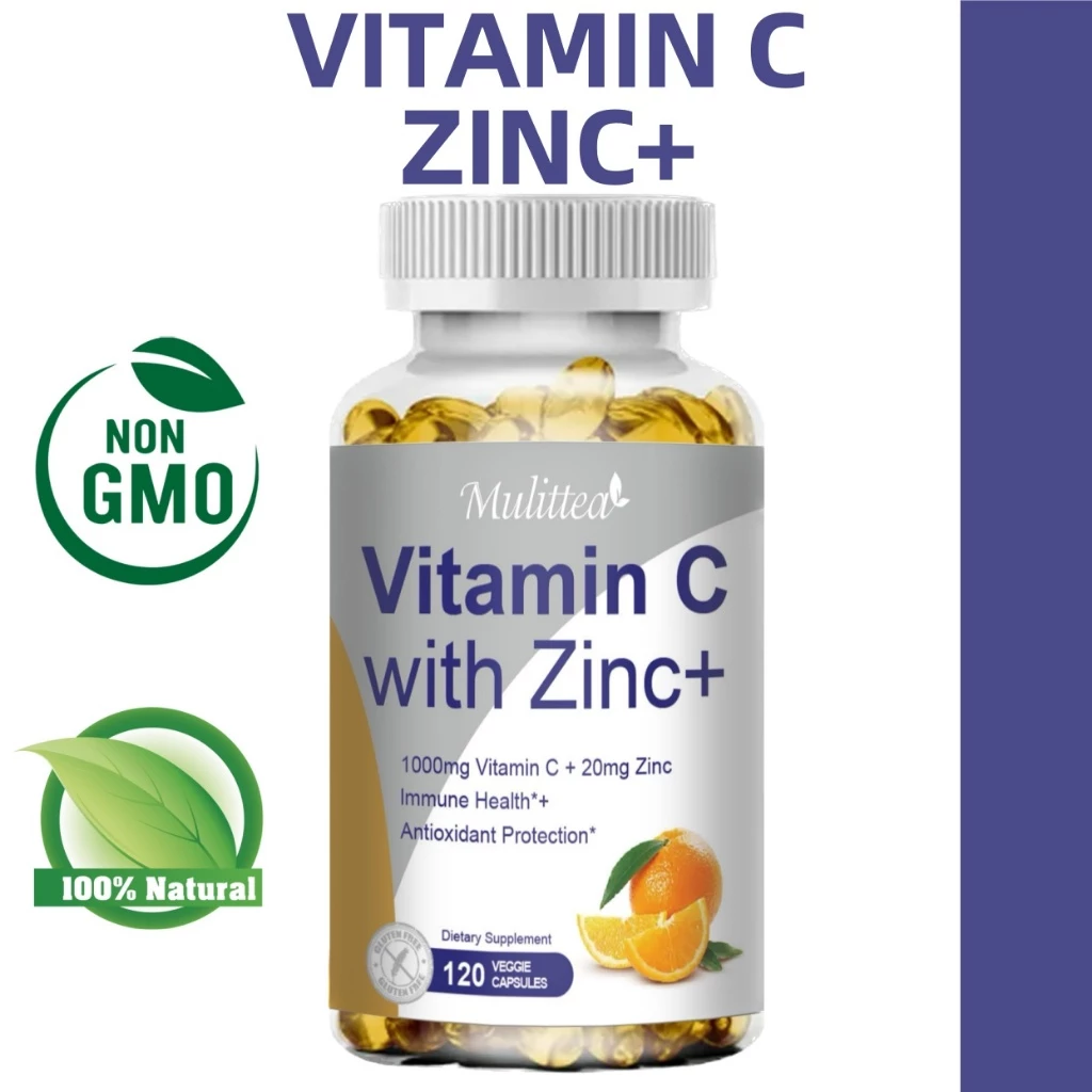 MULITTEA Vitamin C with Zinc Capsules บำรุงสุขภาพผม ผิว และเล็บ(วิตามินซีผสมซิงค์)