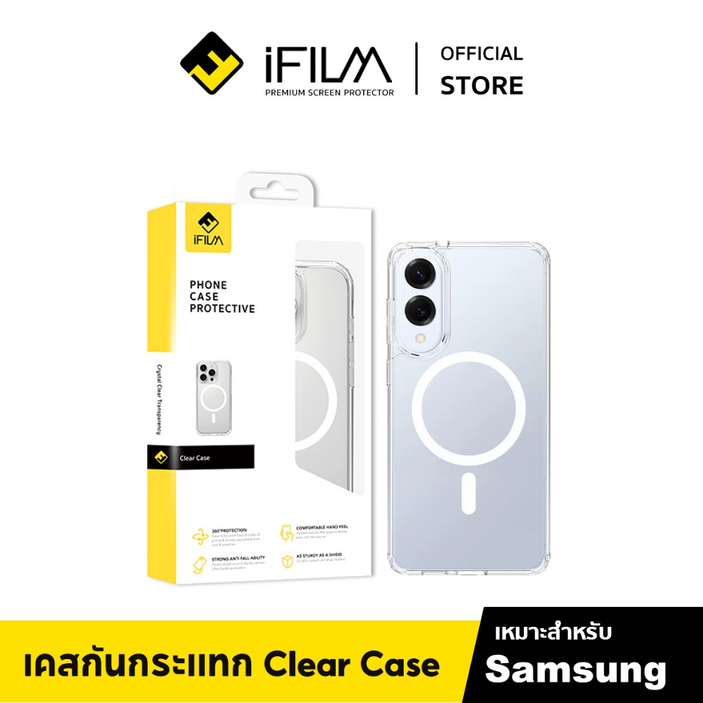 [Official] iFilm เคสใส แม่เหล็ก For Samsung S25Ultra S24Ultra ปกป้องการชน เคส สำหรับ ซัมซุง Clear Ca