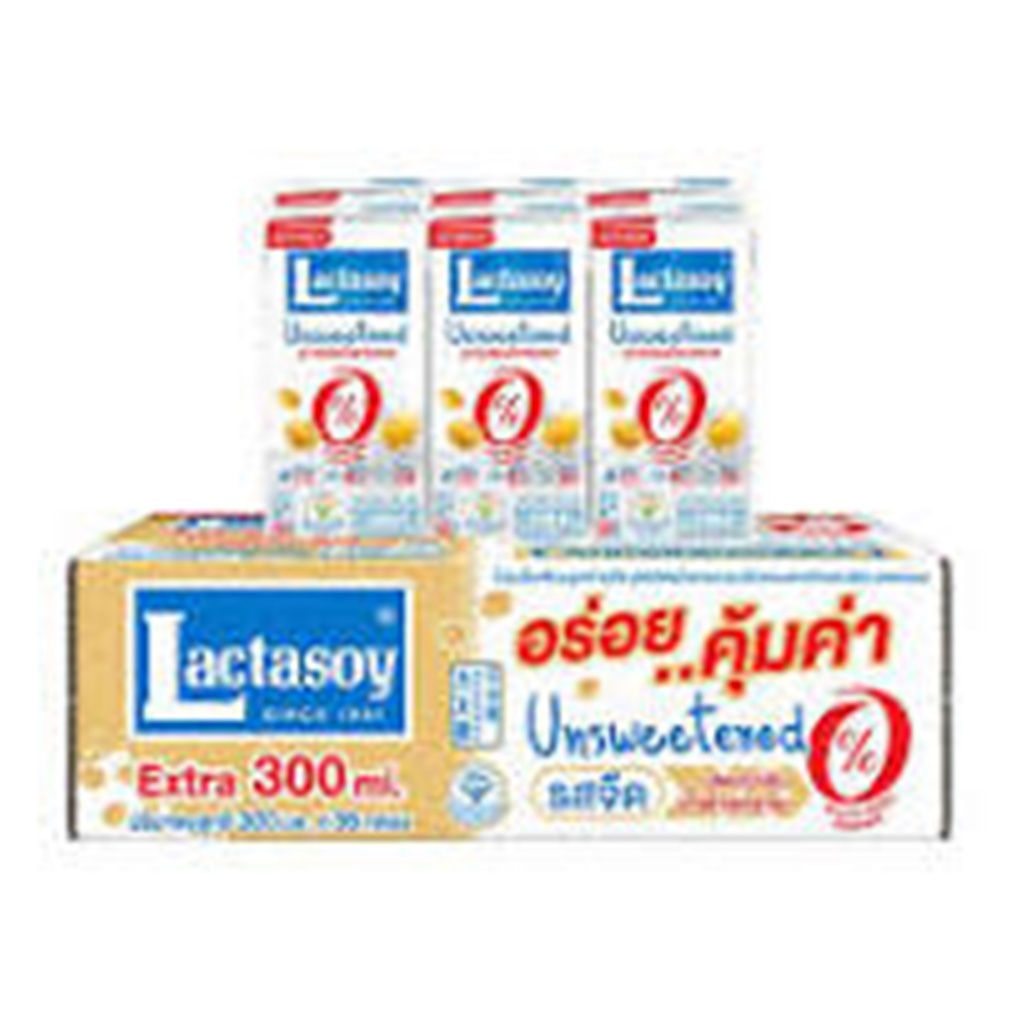 Lactasoy นมถั่วเหลือง รสจืด 300 มล. x 36
