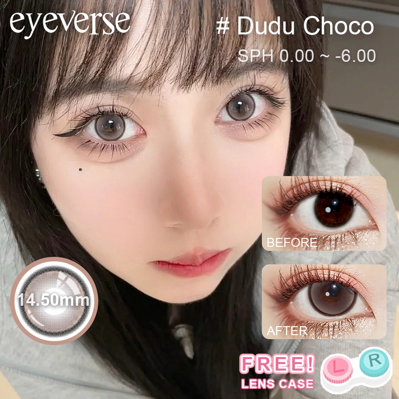 [0.00-6.00] Eyeverse สีดูดูช็อคโก 14.5mm แบบรายเดือน COD ตาโต นุ่มสุดๆไม่ระคายเคือง