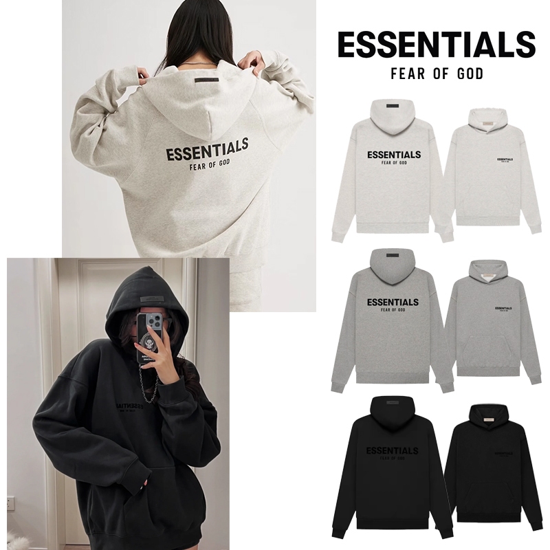 New เสื้อฮู้ด Fear Of God Essentials Hoodie แท้100% สําหรับผู้ชาย และผู้หญิง หลวมเสื้อฮู้ด