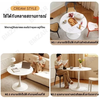 BMZAR โต๊ะกลม โต๊ะมินอมอล 80cm ติดตั้งง่ายใช้ในร้านกาแฟและร้านกินข้าว มั่นคงและไม่โยกเยกแบกภาระ400KG