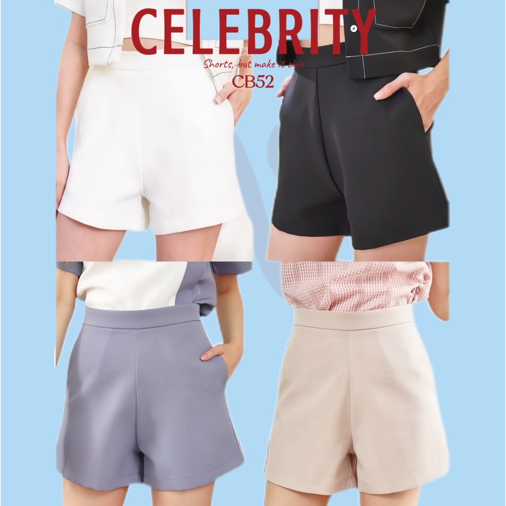 CelebrityStyle CB66-PANTS กางเกงเอวสูงขายาวซิปหลังใส่แล้วเก็บทรงสวยดูเพรียวมีกระเป๋า2ข้าง