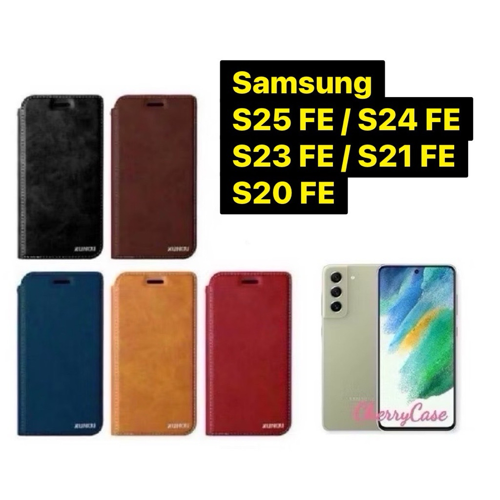 เคสหนังฝาพับ Samsung S25 FE S24 FE / S23 FE/ S21 FE 5G/S20 FE  เคสเปิดปิด เคสกระเป๋า มีช่องใส่บัตร