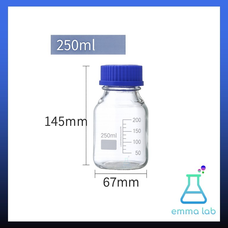ขวดแก้ว ขวดสารเคมี แบบฝาเกลียว ขนาด 250, 500,1000,2000ml, Duran Bottle / Reagent bottle, Glass Laboratory Bottle, Glass - รูปที่ 5