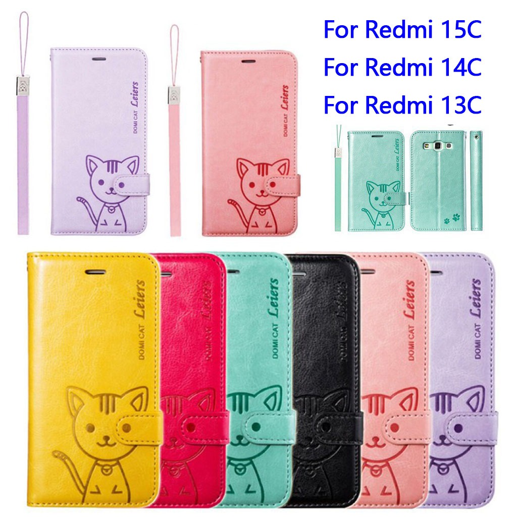 ราคาส่ง เคสฝาพับ ตั้งได้ สำหรับ Redmi 15C 14C 13C A5 A3 Redmi15C Note14 4G/5G Pro + Domicat