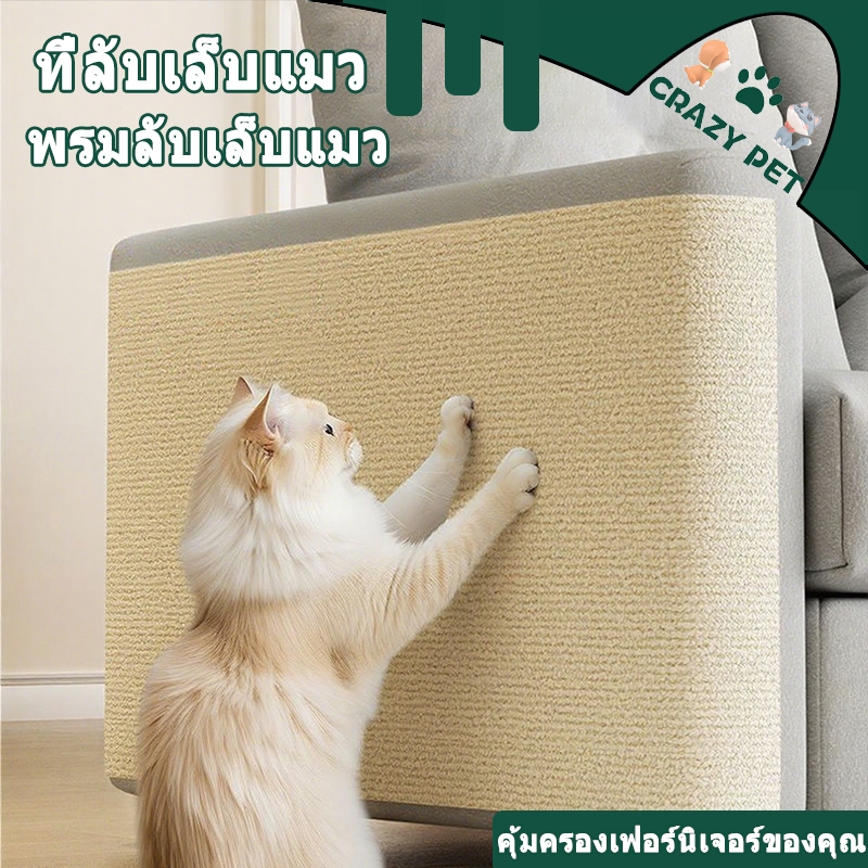 สติ๊กเกอร์ติดผนัง พรมลับเล็บแมว ที่ลับเล็บแมว คุ้มครองเฟอร์นิเจอร์ของคุณ ป้องกันรอยขีดข่วน ง่ายต่อการติด ไม่ทิ้งรอย