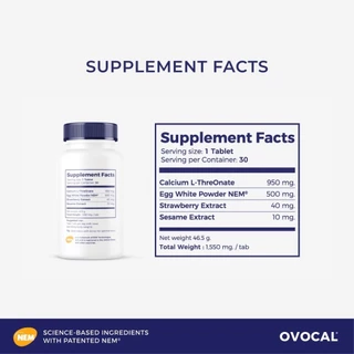 OVOCAL Calcium L-Threonate + NEM 30 (tabs)