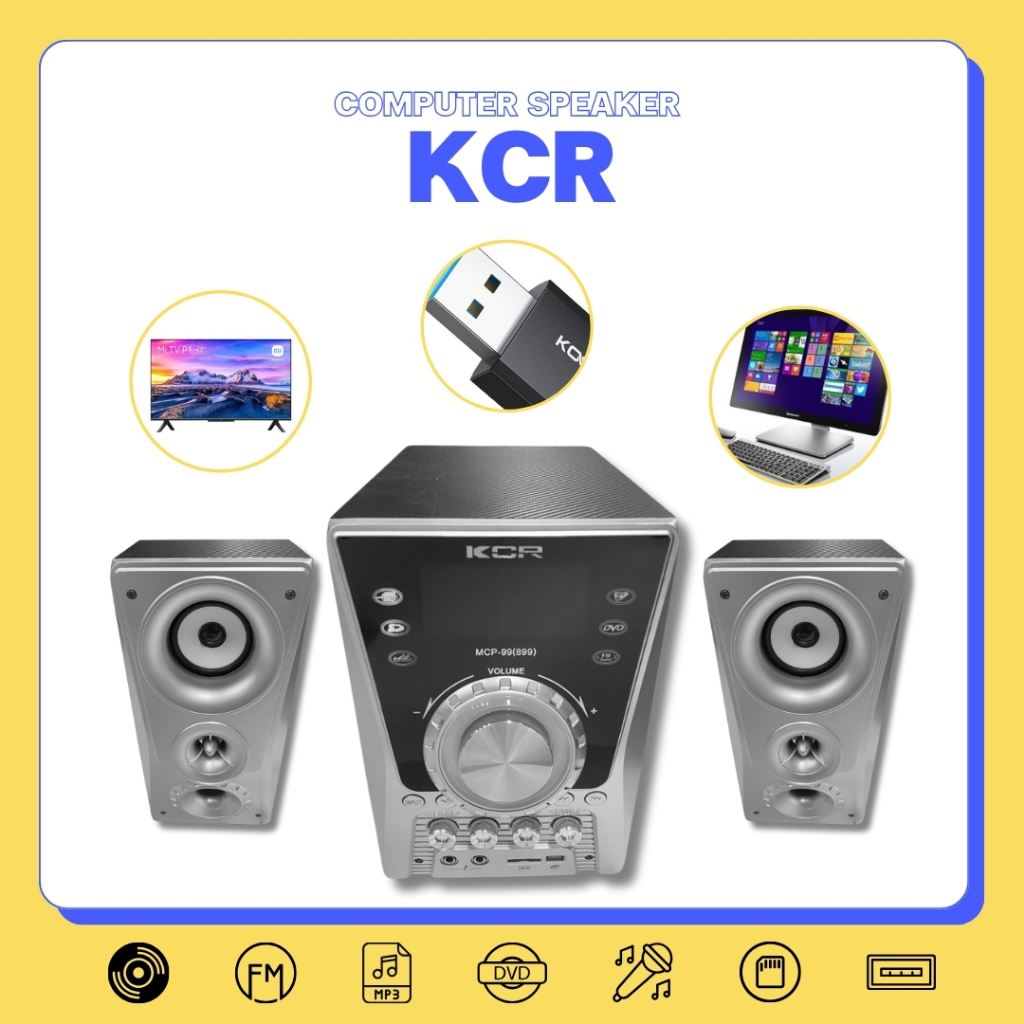 ลำโพงสเตอริโอ สีสดใส ลำโพงคอมพิวเตอร์ รุ่น KCR-899 สินค้าใหม่ ลดล้างสต็อค (คละสี)