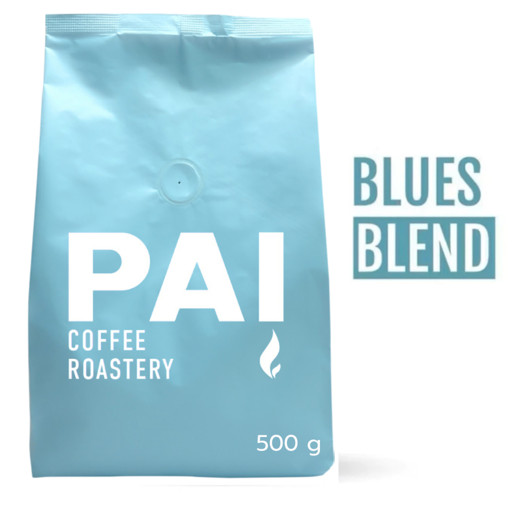 เมล็ดกาแฟ Blues  Blend อราบิก้าคั่วกลาง ผสม คั่วเข้ม โรงคั่วปายกาแฟ Taste Noted Chocolate Nutty Butter