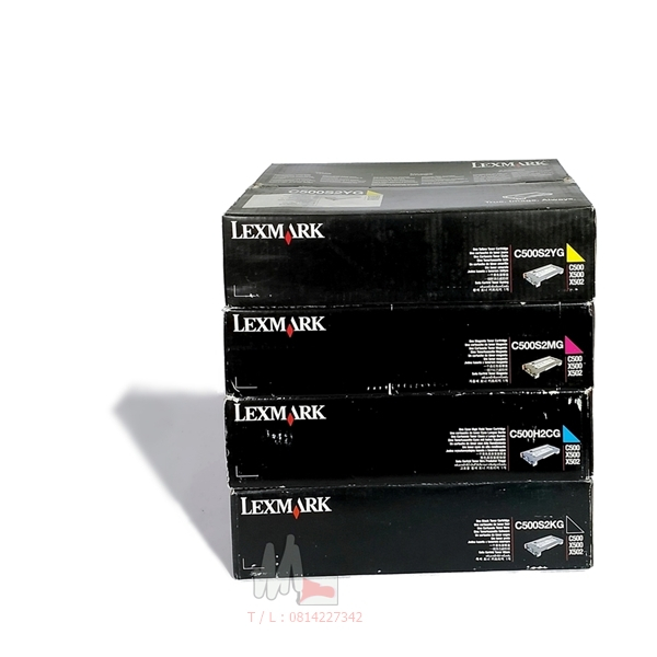 ตลับหมึกเลเซอร์ Lexmark C500 Series ( C500S2YG, C500S2MG, C500H2CG, C500S2KG ) ชุดหมึกสี CMYK