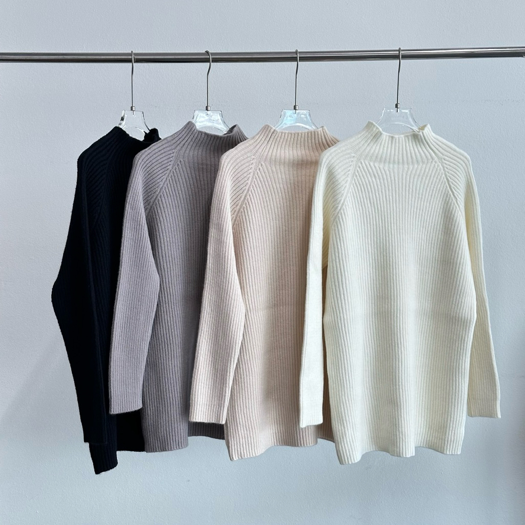 [umore.made] 🎀 Almond wool knit dress เดรสไหมพรมสั้น คอปีน ทอหนา ผ้านุ่ม อุ่นไม่คัน ทรงสวย - รูปที่ 4