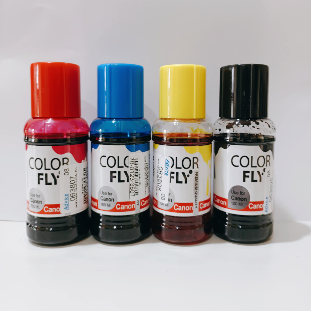 หมึก Canon HP Epson Refill Inkjet Printer Color Fly 100 ml. หมึกเติม หมึกเครื่องปริ้น