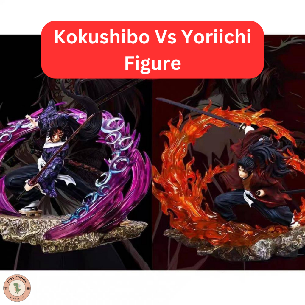 Demon slayer Figure Kokushibo Vs Yoriichi Figure โมเดลสวย มีไฟ LED เอฟเฟคไฟสวย ส่งไวจากไทย