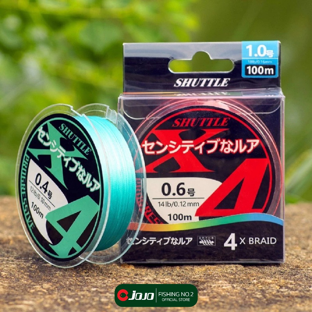 JOJO Thailand สาย พีอี Shuttle X4 สายถัก 4 ม้วนละ 100m ราคาถูก คุณภาพดี