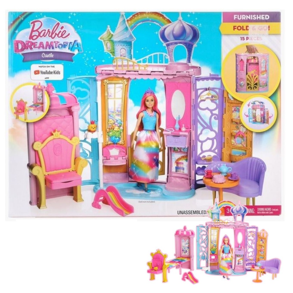 บ้านปราสาทตุ๊กตา Barbie Dreamtopia Castle Playset พร้อมเฟอร์นิเจอร์และอุปกรณ์เสริม (15 ชิ้น) ลิขสิทธิ์แท้ FTV98 #