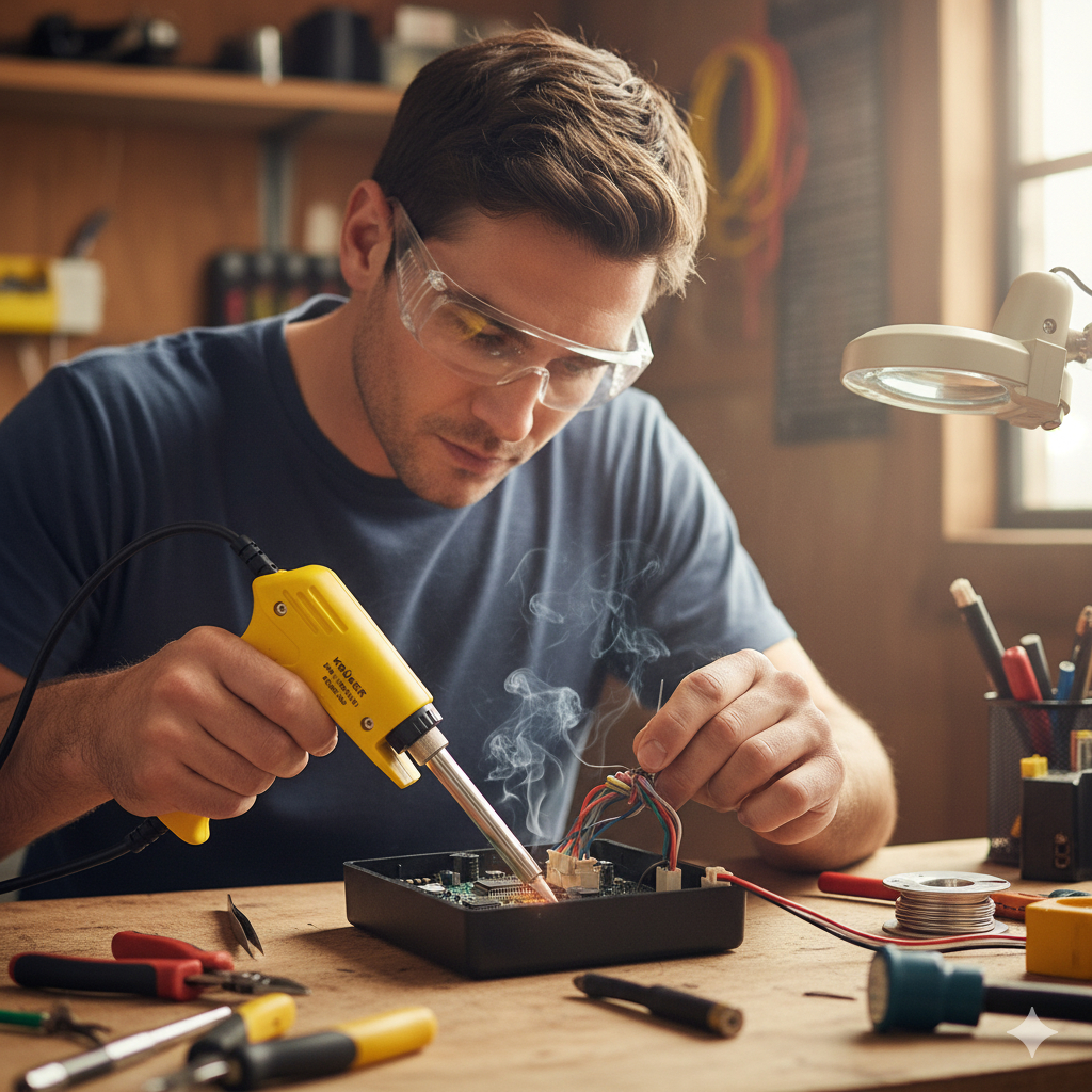 หัวแร้ง หัวแร้งปรับความร้อนสูง 130W KRUKER รุ่น KK1540 ใช้ในการบัดกรี สวิทซ์เพิ่มความร้อน #ร้านมาร์ย