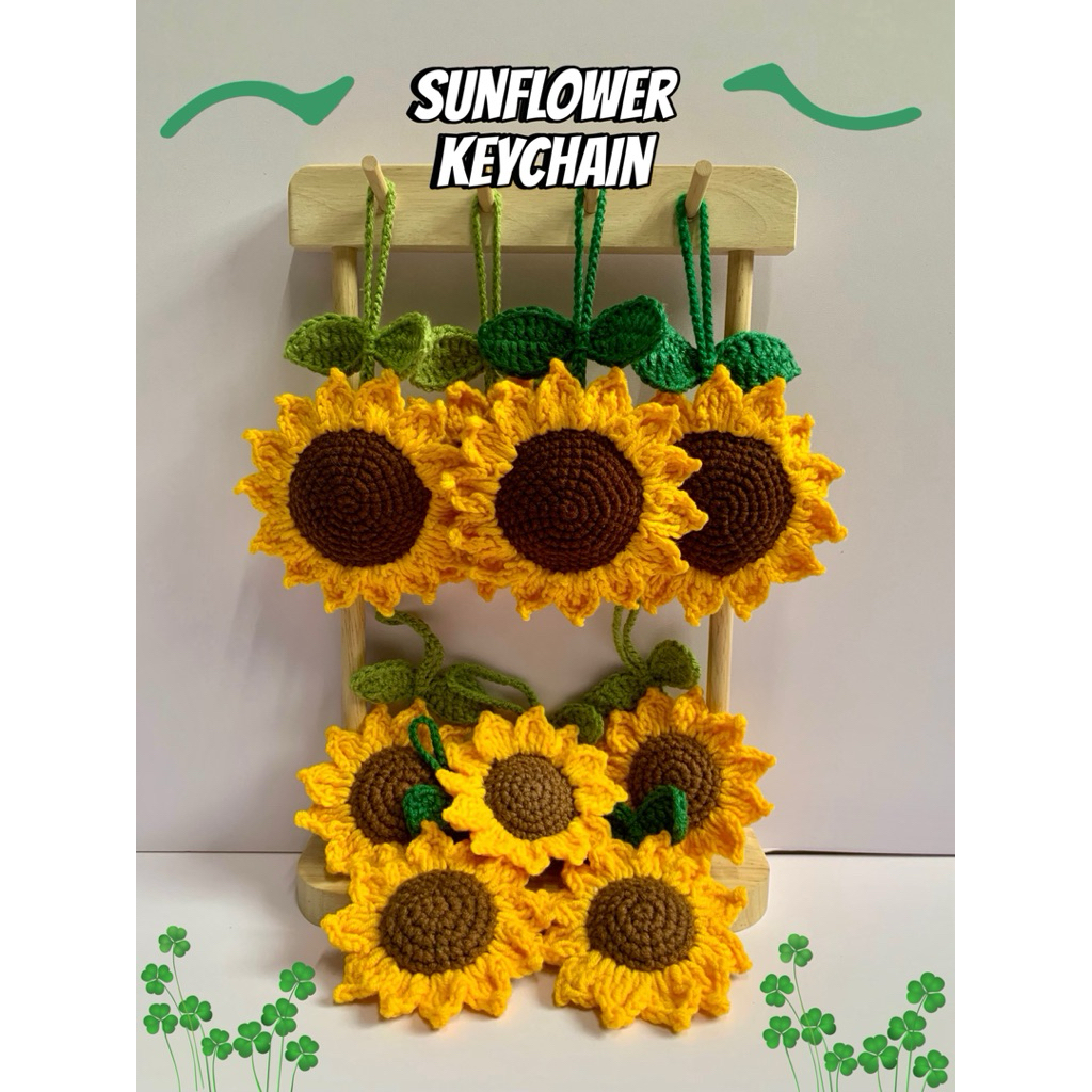 🌻พวงกุญแจดอกทานตะวัน🌻พวงกุญแจไหมพรม 🌻ขนาด11เซนและขนาด8เซน 🌻