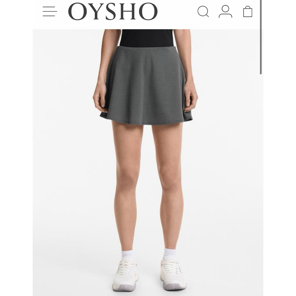 กระโปรงเทนนิส กระโปรงออกกำลังกาย Oysho แท้ 💯Jacquard short skirtOysho มือสอง