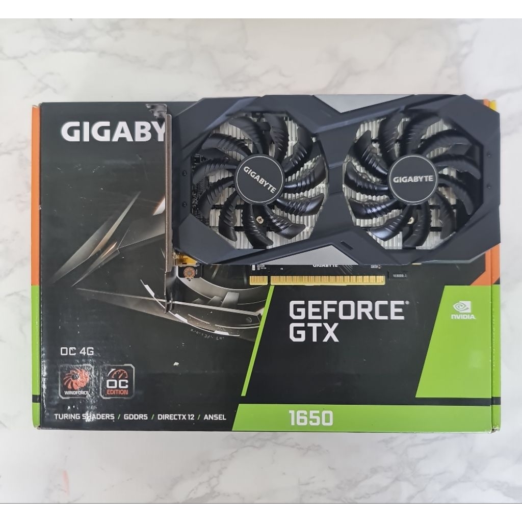 GIGABYTE GTX1650 4G DDR5 มือสอง ไม่ต่อไฟเพิ่ม