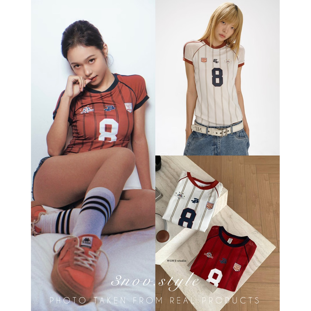 𝟯𝗻𝗼𝘃 | 𝗪𝗚.𝗪𝗘 : เสื้อคอกลม แขนสั้นสกรีนลายหน้า-หลัง ยืดหยุ่นดีไซน์สวยค่ะ