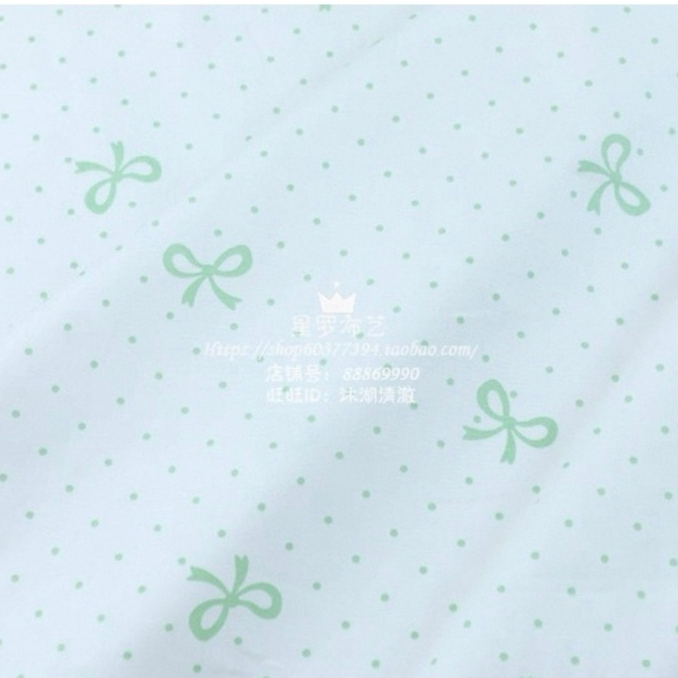 ผ้าคอตตอน 100% คอตตอนทอทวิล ผ้าเมตร ตัดขายเป็นเมตร ผ้าหน้ากว้าง 1.6 เมตร ลายโบว์จุด