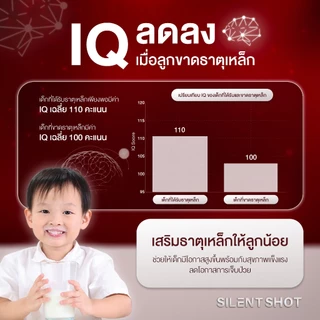 Silentshot HI SHOT&IRON SHOT&IMMU SHOT&DHA SHOT เสริมความสูง ธาตุเหล็ก ภูมิคุ้มกัน พัฒนาการเรียนรู้ (เซ็ท 4 กล่องใหญ่)
