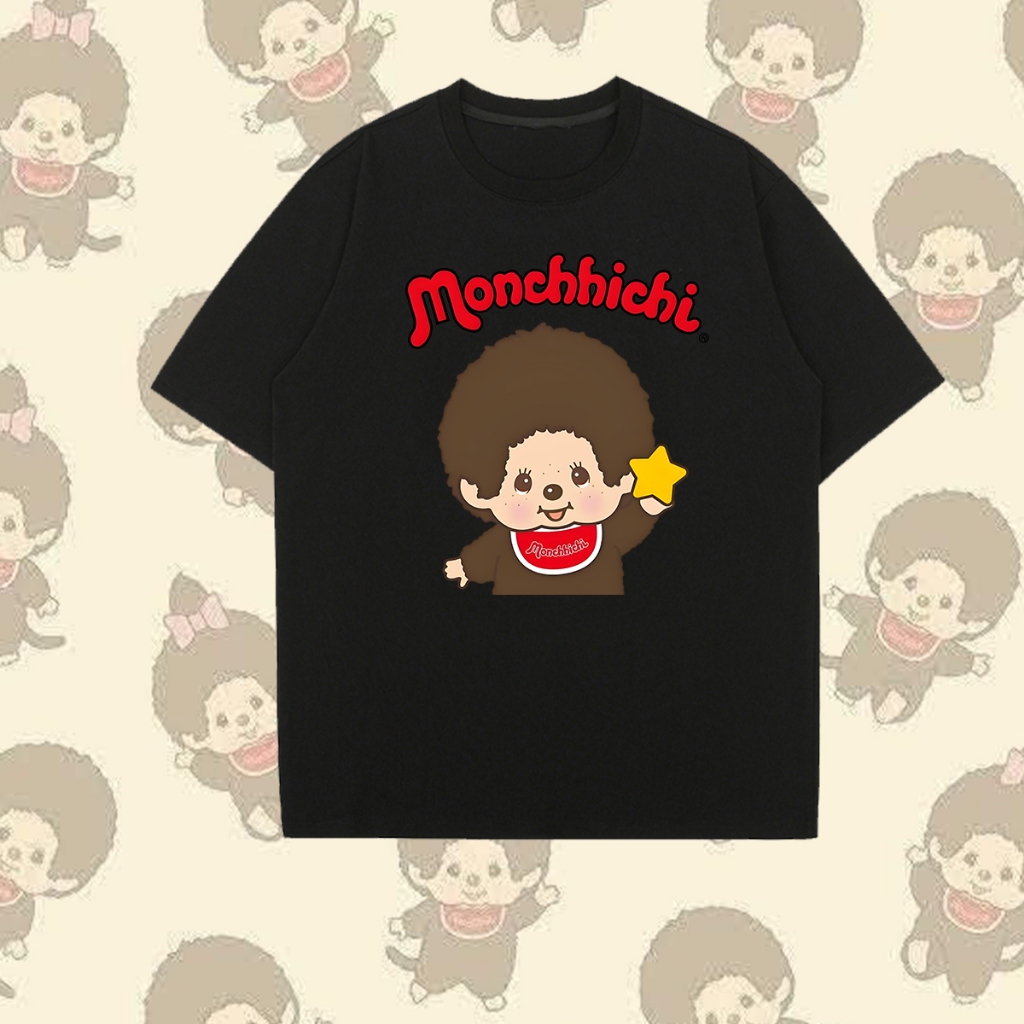 "Monchhichi"  ผ้าคอตตอน ลายขายดี cute pattern T-SHIRT ระบายอากาศได้สวมใส่ สวมใส่สบาย ๆ S-5XL