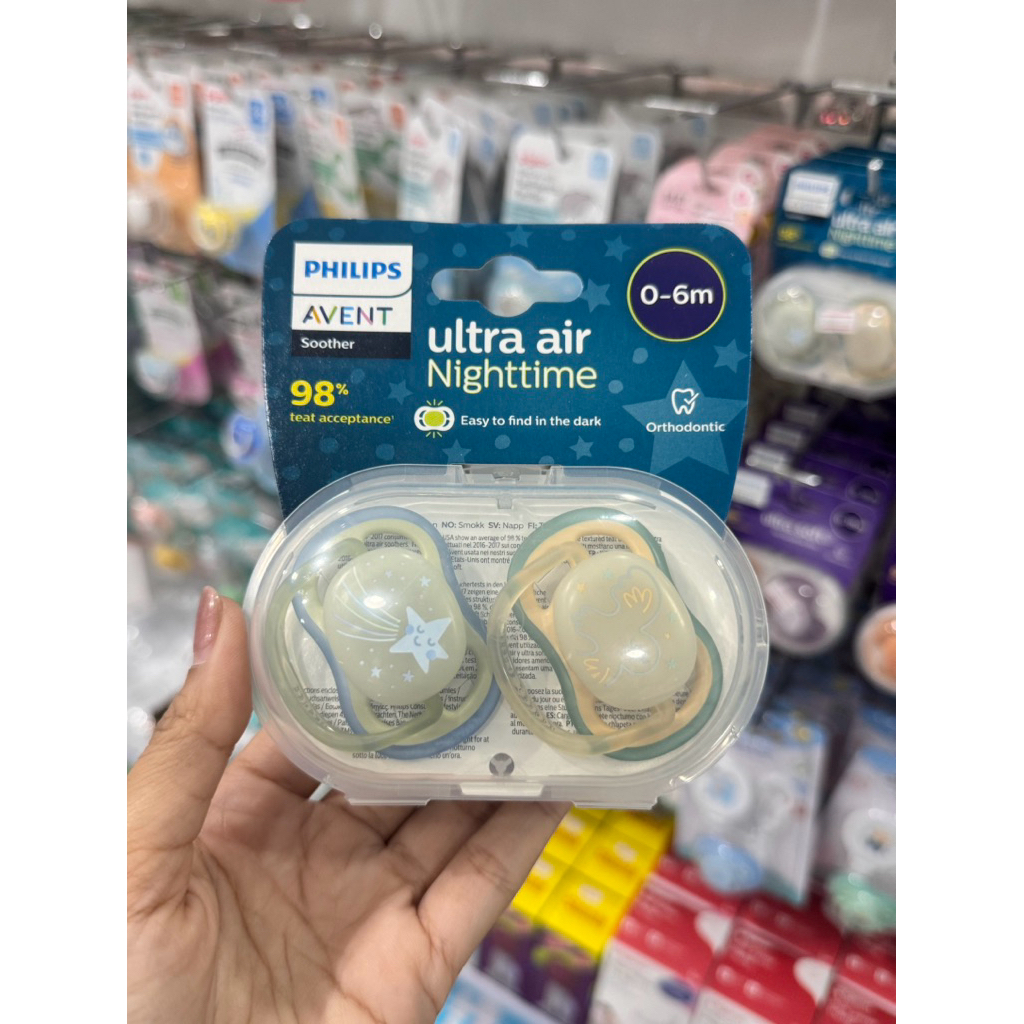 Phillips AVENT จุกนมหลอก เรืองแสง รุ่น Ultra Air Night แพ็ค 2 ชิ้น