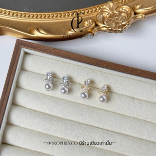Trophies.co - Starlight pearl earrings (gold/silver/rosegold) ต่างหูดาวไข่มุก ต่างหูดาว ต่างหูมุก