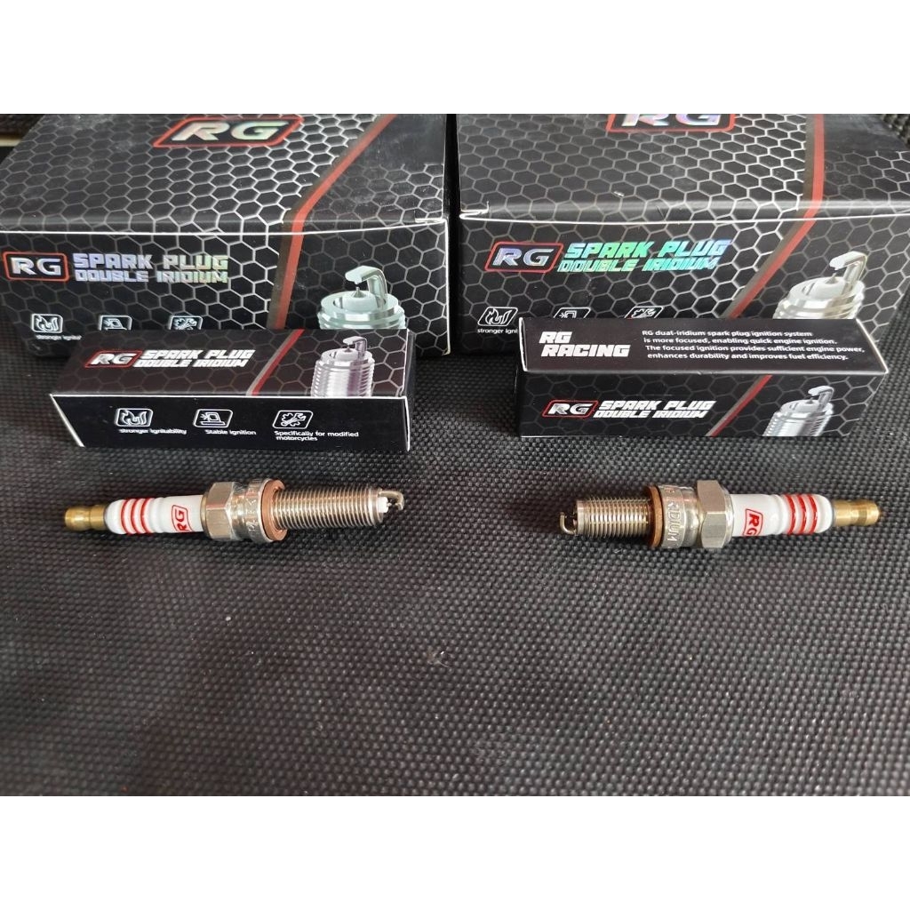 หัวเทียนเเต่งRG ไฟเเรง นิ่ง สเถียรเเบบเห็นได้ชัด จุดระเบิดเเบบDOUBLEสำหรับรถเเรงโดยเฉพาะ สินค้าคุณภาพดีเเข็งเเรง ทนทาน